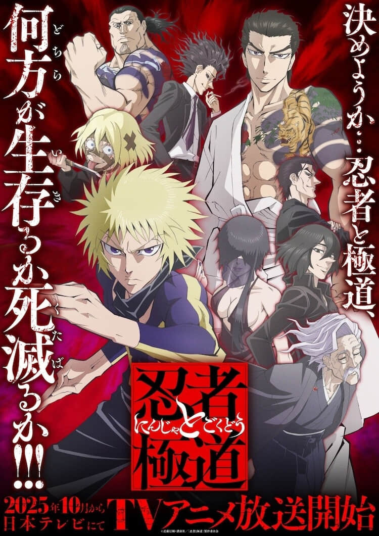 动画《忍者与极道》定档 2025 年 10 月,首支 PV 与主演声优阵容公开-MOKIHUB